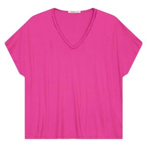 Blusa Manga Curta em Viscotorcion Rosa