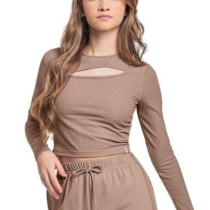 Blusa Manga Longa Juvenil Marrom
