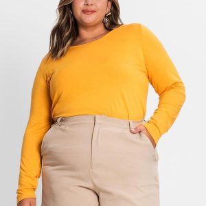 Blusa Manga Longa Viscotorcion Amarelo