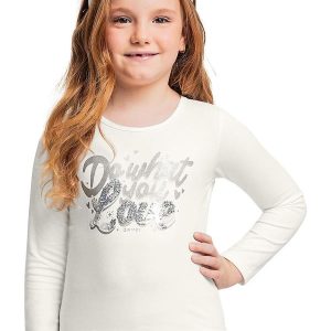 Blusa Manga Longa com Glitter Bege