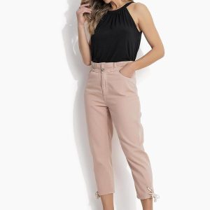 Blusa Preta em Malha de Viscose com Elastano