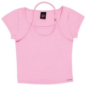 Blusa Ribana com Elastano Leve Rosa