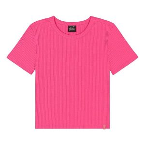 Blusa em Ribana Canelada Juvenil Rosa