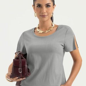 Blusa em Viscose Cinza