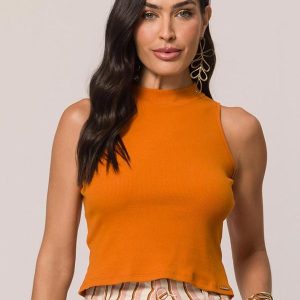 Blusa sem Manga em Ribana Laranja