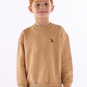 Blusão Básico para Menino em Moletom Marrom