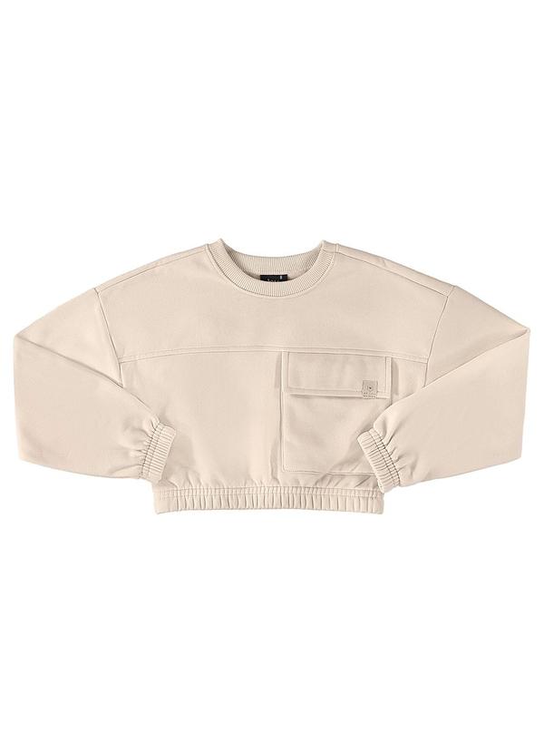 Blusão Cropped Básico Juvenil Bege