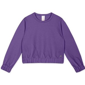 Blusão Cropped com Repelência a Água Roxo