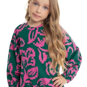 Blusão Estampado Infantil Menina Verde