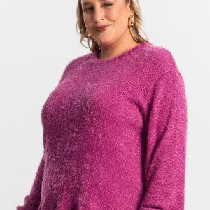 Blusão Feminino Plus Size Roxo