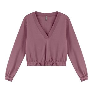 Blusão Feminino de Moletom Felpado Roxo