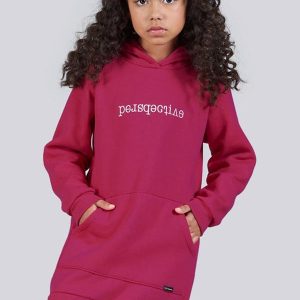 Blusão Infantil Menina Oversized Moletom Rosa