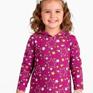 Blusão Infantil Menina com Capuz Roxo