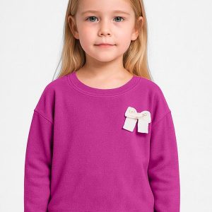Blusão Infantil Menina com Laço Roxo