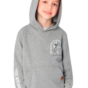 Blusão Infantil em Moletom com Capuz Cinza