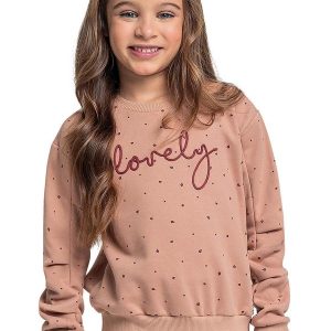 Blusão em Molecotton para Menina Marrom