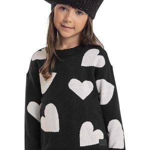 Blusão em Tricô Infantil Menina Preto