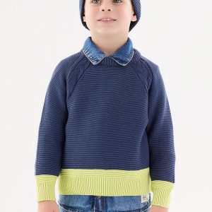 Blusão em Tricô Infantil para Menino Azul