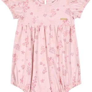 Body Bebê Menina Corais Rosa