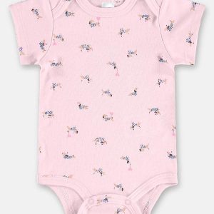 Body Bebê Menina em Suedine Rosa