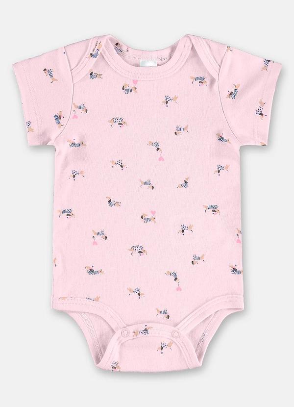 Body Bebê Menina em Suedine Rosa