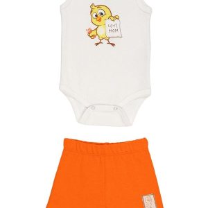Body em Ribana 1x1 Shorts MoletinhoBranco