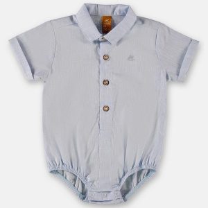 Body para Bebê Menino em Tecido Luhi Azul