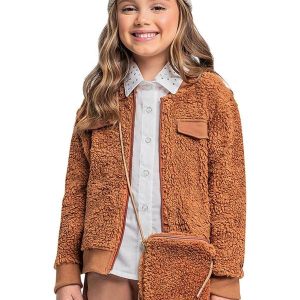 Bolsa com Pelinhos para Menina Marrom
