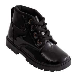 Bota Infantil Menina Preta em Verniz