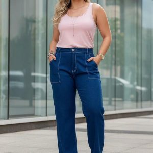 Calça Azul Bic em Jeans