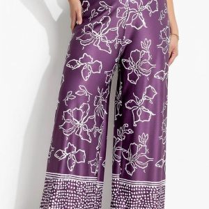 Calça Barrado Roxo em Malha