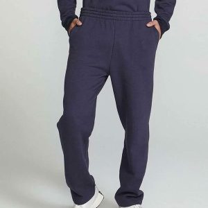 Calca Basica Masculina Reta em Moletom Peluciado Azul