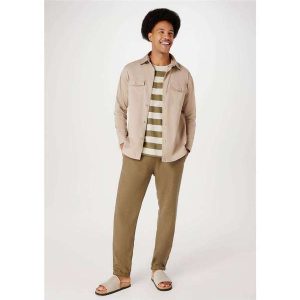 Calca Basica Masculina Taper em Linho Verde
