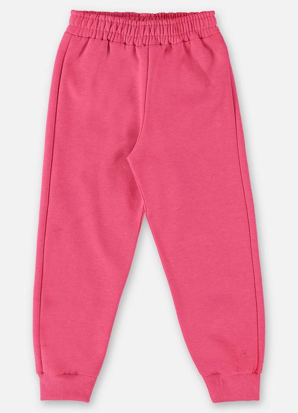 Calça Básica em Moletom Infantil Rosa