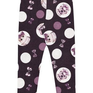 Calça Estampada Menina em Malha Soft Vermelho