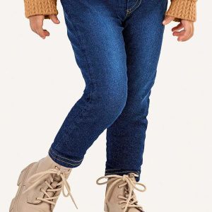 Calça Infantil Menina Moletom Jeans Azul