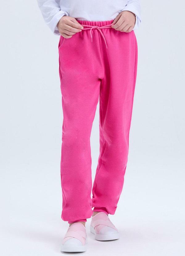 Calça Infantil de Moletom Algodão Avulsa Rosa