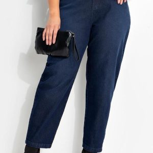 Calça Jeans Escuro em Jeans