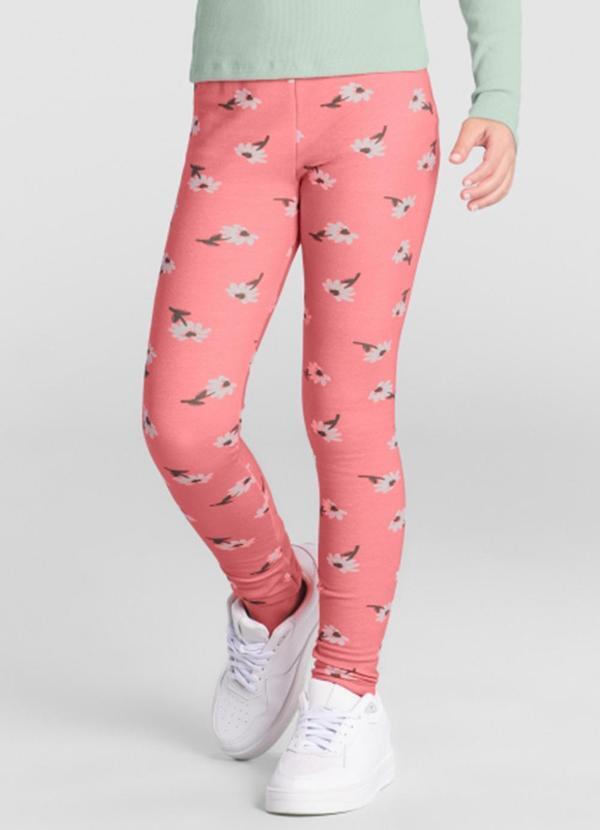 Calça Legging Menina de Corações Rosa