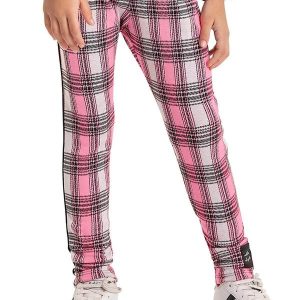 Calça Legging Xadrez Infantil Rosa