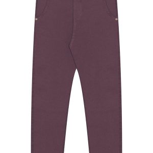 Calça Mom Menina em Sarja com Elastano Vermelho