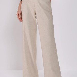 Calça Pantalona de Linho com Botões de Resina Melissa