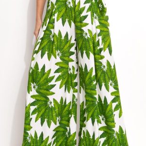 Calça Pantalona em Viscolinho Verde