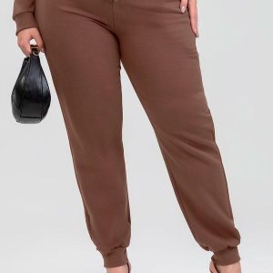 Calça Plus Size em Moletom Marrom