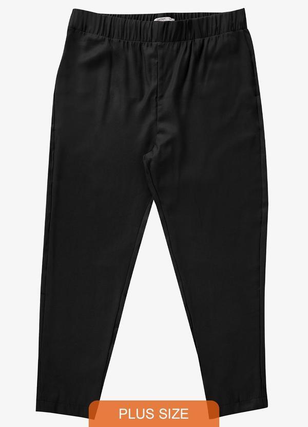 Calça Tecido Favo Plus Size Preto