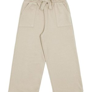 Calça Wide Leg Infantil Menina em Moletom Amarelo
