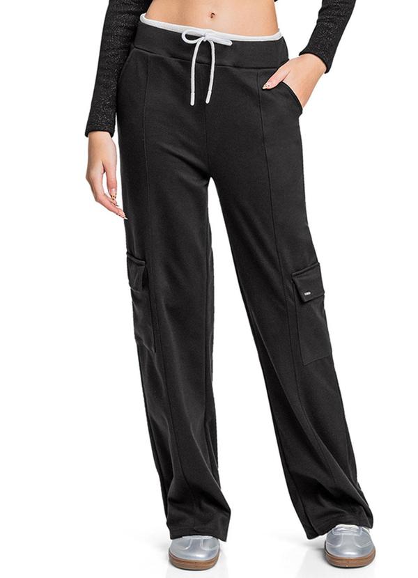 Calça Wide Leg Juvenil Preto