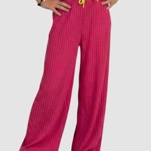 Calça Wide Leg Ribana Rosa