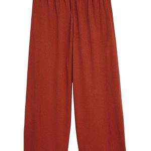 Calça Wide Leg em Moletinho Plus Terracota