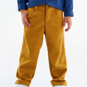 Calça Xadrez Infantil Menino Amarelo